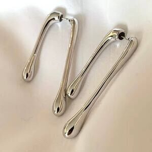 ALEXIS BITTAR Earrings Drippy Front Back Post Double Drop Silver AP23